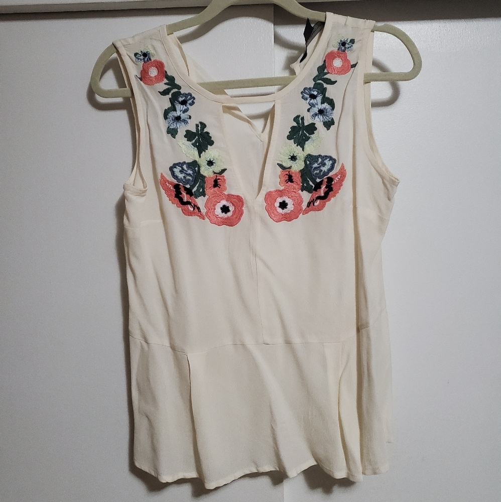 Embroidered French connection tank